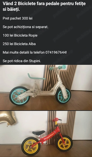 Bicicleta Alba fara pedale 