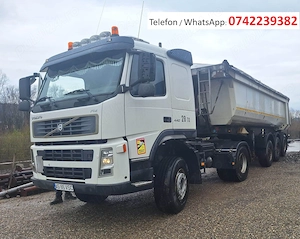 Cap tractor Volvo, am 2006, Euro 3, tracțiune 4x4, kit basculare original. Semiremorca basculabila