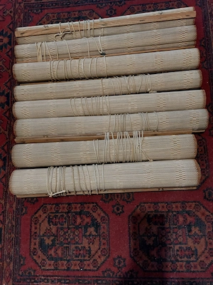 Vand 8 buc jaluzele (rulouri) din bambus si bumbac