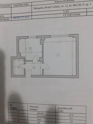 Garsonieră de vânzare pe Bulevardul Callatis, Mangalia.