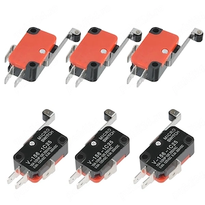 Set 6 bucăți   Întrerupător limitator de cursă cu rolă și pârghie lungă (endstop)   micro switch 15A