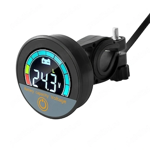 Indicator stare și nivel baterie   Voltmetru DC 12V 72V Li-ion și LiFePO4 cu display pt bicicleta