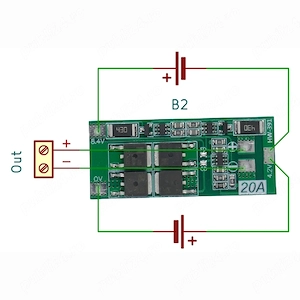 Set 2 bucăți   Modul BMS 2S 20A 7.4V cu balansare   schemă inclusă - imagine 3