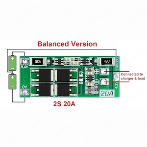 Set 2 bucăți   Modul BMS 2S 20A 7.4V cu balansare   schemă inclusă - imagine 4