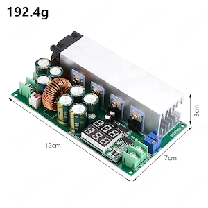 DC12-80V 20A Modul Step-Down Reglabil 600W cu Curent Constant și Afișaj Digital   Sursă Coborâtoare - imagine 5