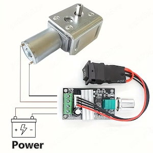 Controller motor DC 6V 12V 24V 3A   Variator PWM cu buton schimbare sens, regulator voltaj - imagine 4