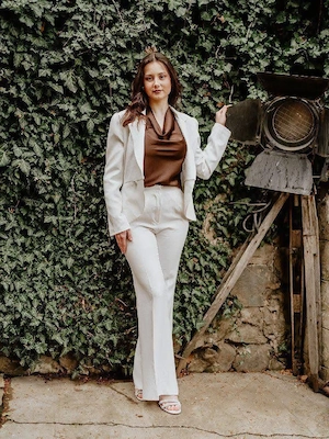 Costum Dolce alb damă elegant, mărimea M