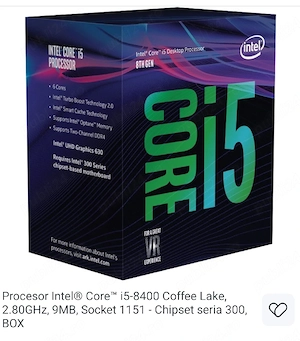 Procesor Intel Core i5 8400 (Coffee Lake) + cooler original Intel