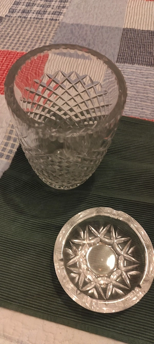 Vază Cristal cu scrumiera.produs Italia 