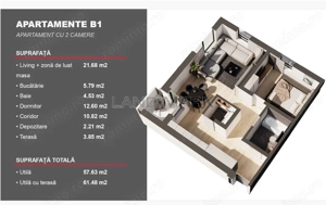 Apartament premium 2 camere et 2 str Petre Tutea Dumbravita - imagine 2