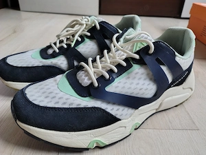  Pantofi sport Scotch & Soda  Piele intoarsa Wavy, Alb, Albastru marin, 44 