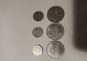 Vând 3 monede vechi de 1 lei.. si 3 monede de 5 bani.an.1966