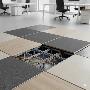 Pardoseală Supraînălțată Tehnică - Panouri 600x600 mm - Sistem Complet