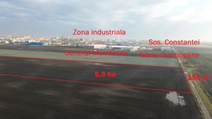 Teren intravilan 5,5 ha industrial deschidere 150 ml soseaua Constantei - imagine 2