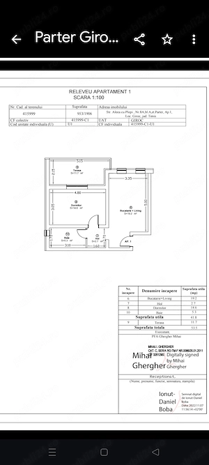 Apartament 2 cam.,4 locuri de parcare, parter 