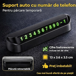 Suport cu număr de telefon auto