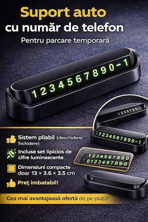 Suport cu număr de telefon auto - imagine 2