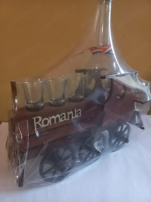 Minibar, suport din lemn in forma de locomotiva  - imagine 2