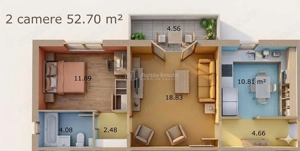 Apartament 2 camere luminos - etaj 1 -  Rogerius – mobilat si utilat -  gata de mutat - imagine 11