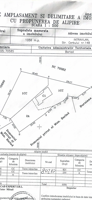 Teren intravilan 1054 mp