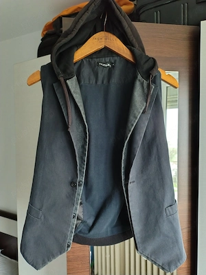 Vesta cu Gluga No Name Black Elegant Hooded Vest, Size M-L