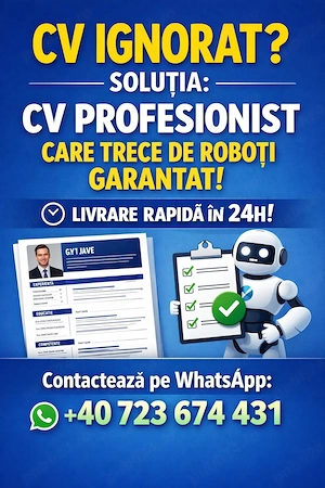 CV ignorat? CV profesional care trece ATS   Livrare 24h!