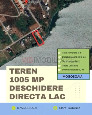 Teren cu deschidere la lacul Mogoșoaia | 1005 mp | Deschidere 20 ml | Utilitati
