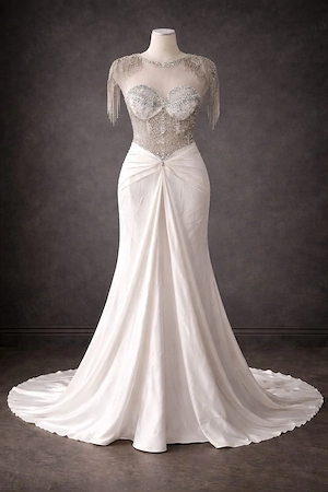 Rochie mireasă trena detașabilă 