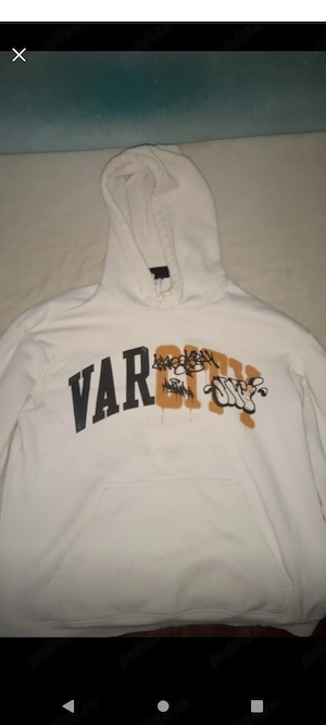 Hanorac alb streetwear cu glugă 