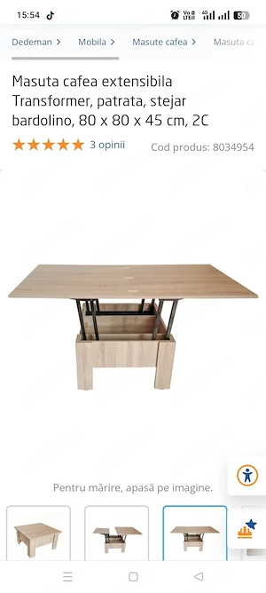 Masa de cafea 2 in 1.