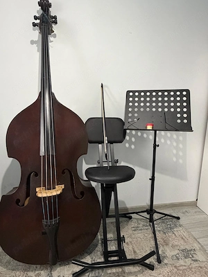 Contrabas,arcuș,scaun, suport partituri  - imagine 2