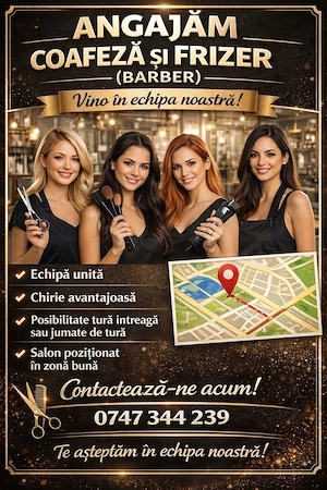 Mărim echipa căutăm colegă la coafură  frizerie