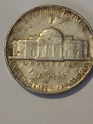 Moneda veche de 82 de ani . de 5 cenți  SUA 1944