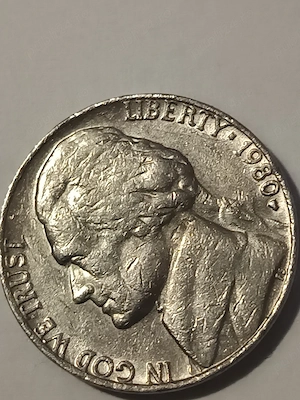 vând monedă de 5 cenți  sua anu 1980