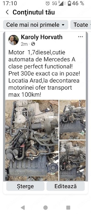 Motor plus cutie Mercedes A class 17,diesel - imagine 5