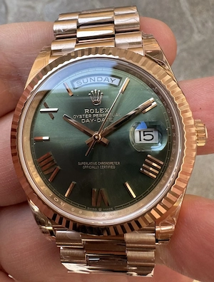 ROLEX Day-Date 228235 40 mm ROSE GOLD Green VSF DD3255 Super Clone