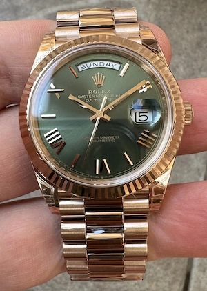 ROLEX Day-Date 228235 40 mm ROSE GOLD Green VSF DD3255 Super Clone
