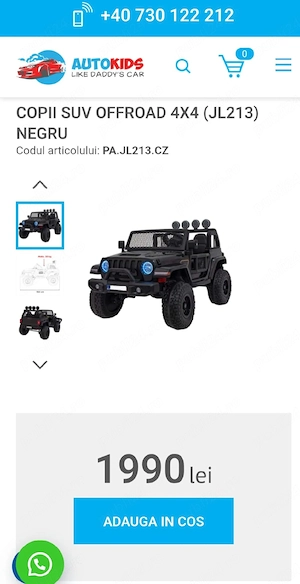 Vand masinuta electrica copii