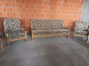 Set Canapea Extensibilă și 2 Fotolii