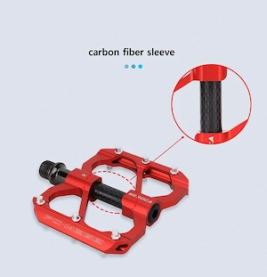 Pedale ultrausoare Meroca 3 Rulmenți aliaj aluminiu și fibră carbon late antiderapante cursiera mtb - imagine 3