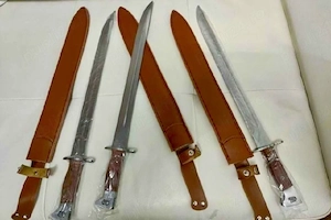 Maceta Vânătoare 50cm Baioneta Vânătoare Ak47 + Teaca Piele 