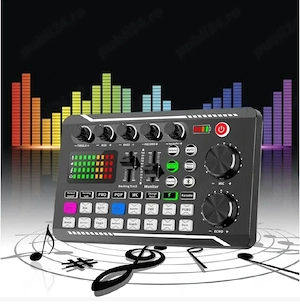 Placa de sunet externa cu efecte de sunet si receiver Bluetooth , Consola DJ  - imagine 3