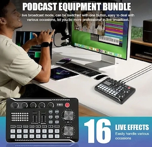 Placa de sunet externa cu efecte de sunet si receiver Bluetooth , Consola DJ  - imagine 4