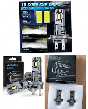 Becuri H7 Led Set 2 Buc Becuri H7 6500k lumina alba 500% - imagine 3