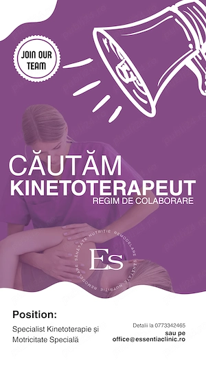 Căutăm kinetoterapeut cu experienta in regim de colaborare
