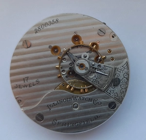 Mecanism pentru ceas de buzunar Illinois Watch.Co cu 17  rubine REZERVAT