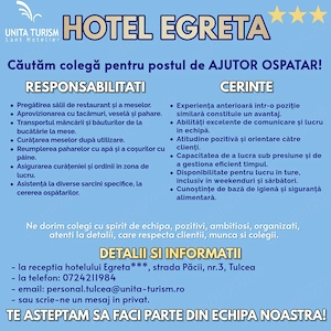 Angajam Ajutor de Ospatar in Tulcea