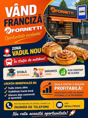 Vând afacere la cheie Fornetti 