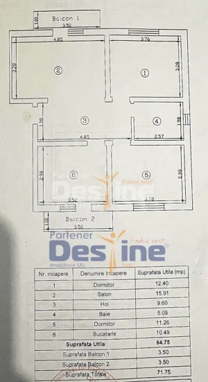 Apartament 3CD mobilat utilat complet 72MP 2 balcoane parcare+boxa Valea Lupului - imagine 13