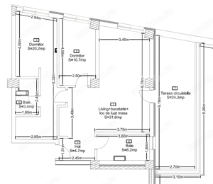 Apartament 3 camere, 2 bai, 77mp, terasa, bloc nou, zona Corneliu Coposu - imagine 7